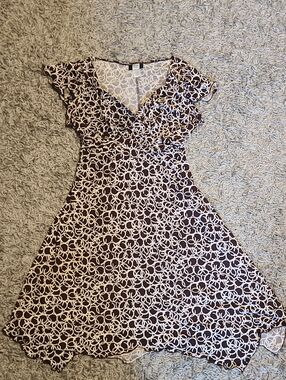 Studio 1940 Brown and Cream Floral-Loop Midi Dress